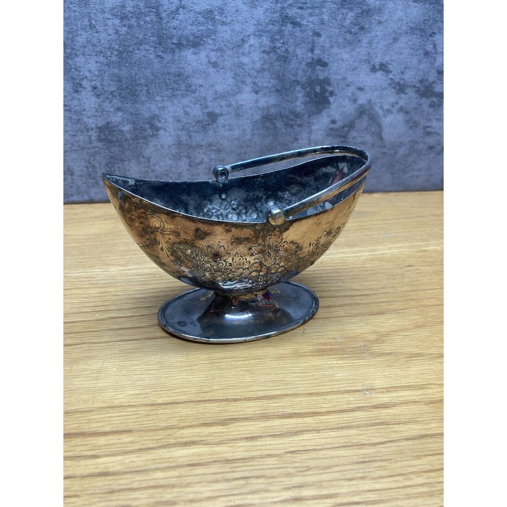 Antique art deco silver plated basket
